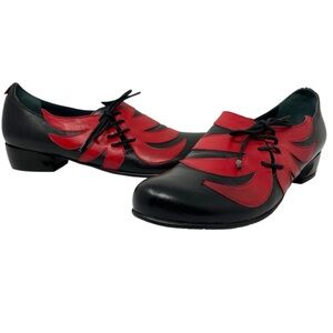 Vladi handmade leather applique lace-up flats EU 40